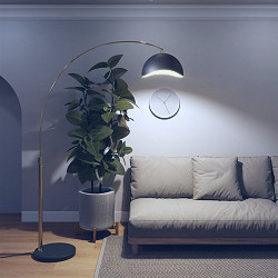 AllModern Adalyn Luna Bella 92 Inch Arc Lamp with Matte Black/Gold Leaf  Shade and Dimmer Switch & Reviews | Wayfair